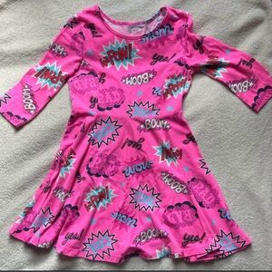 Pink Graphic Kids Dress